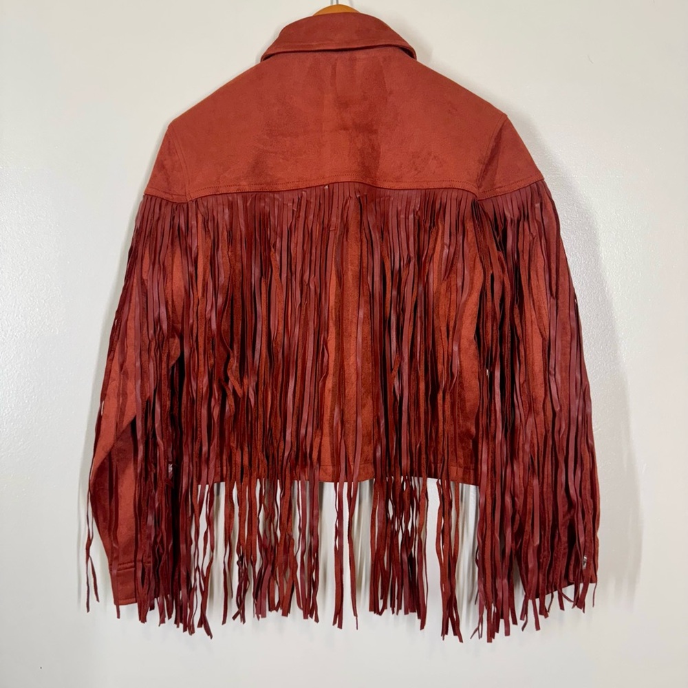Juicy Couture Rust Color Soft Jacket with Fringe *NWT* - Picture 5 of 11